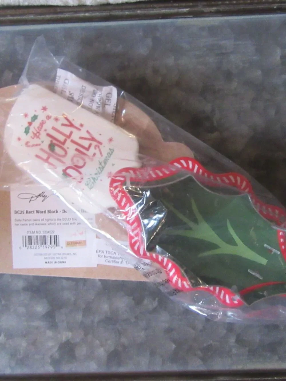 NWT Dolly Holiday Cookie Cutter; Rubber Decorative Bowl Scraper; Wood Plaque